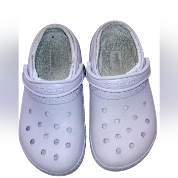 Crocs Lavender Clogs with Fleece Lining Used - Picture 1 of 3